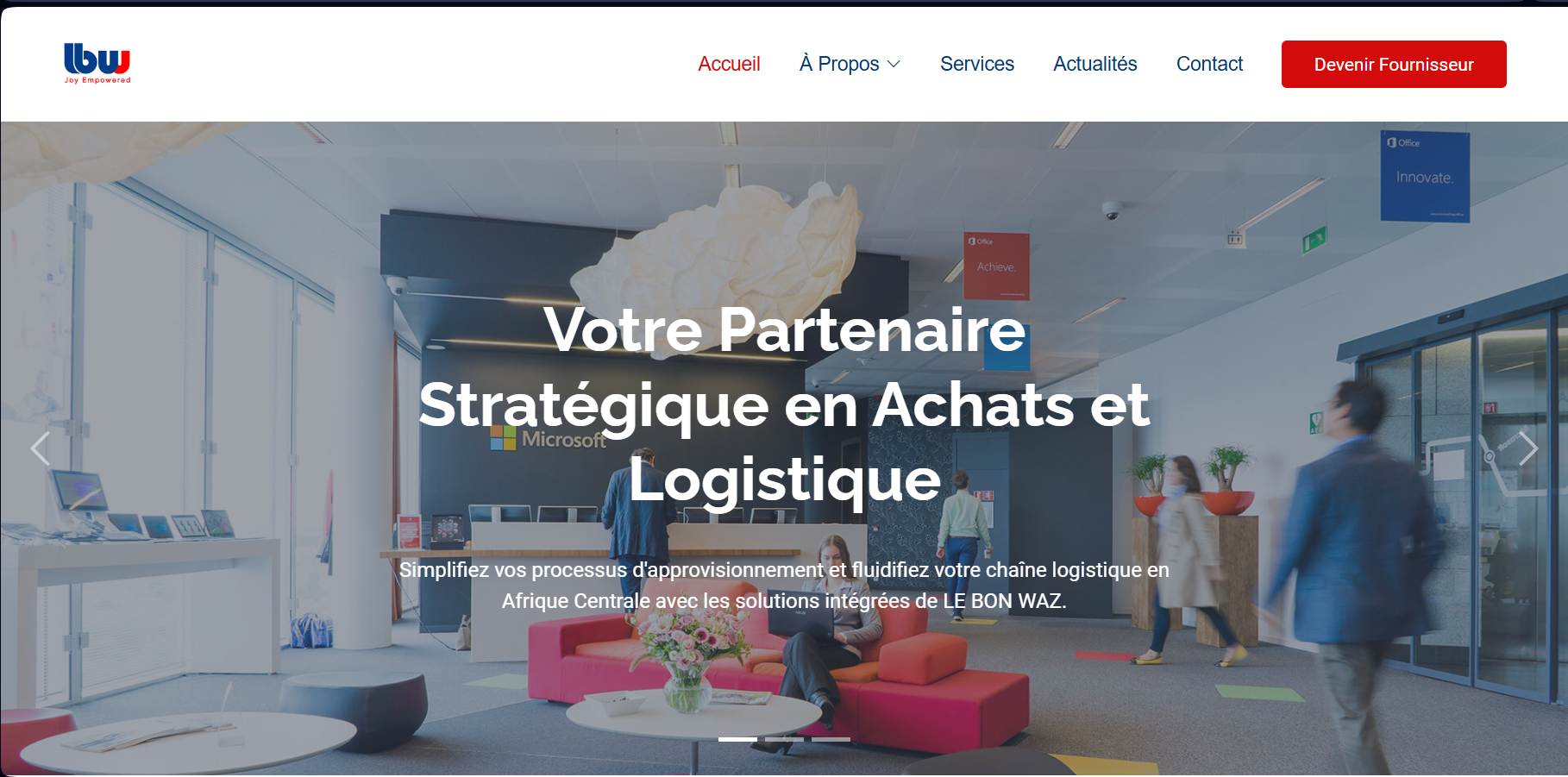 Capture d'écran de la page d'accueil de Le Bon Waz